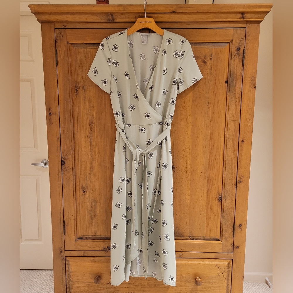 Midi Wrap Dress with Tie